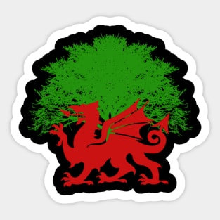 Red Welsh Dragon Tree Sticker